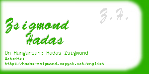 zsigmond hadas business card